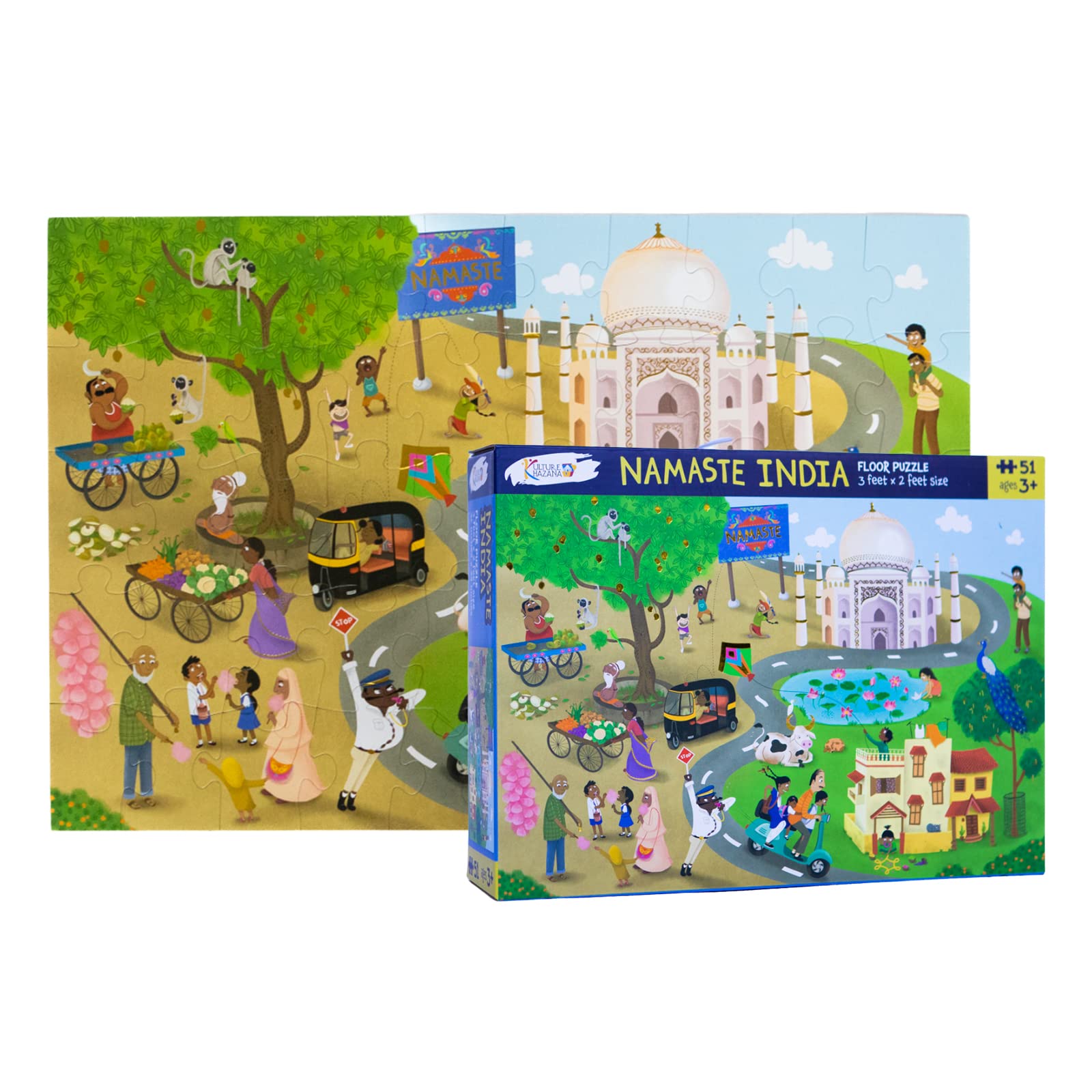 Amazon.com: Namaste India Floor Puzzle - Kulture Khazana, 51 Piece